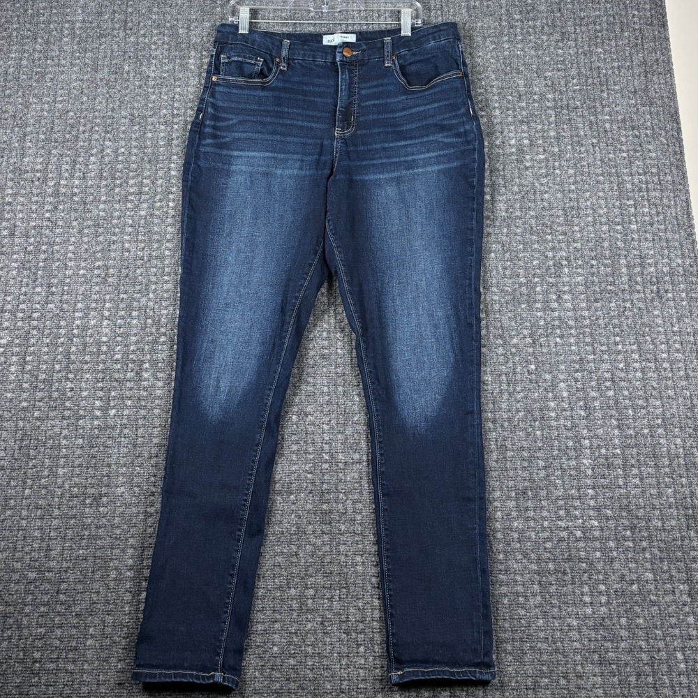 BKE Gabby Curvy High Rise Skinny Jeans Dark Wash Stretch 32 x 31.5 Indigo